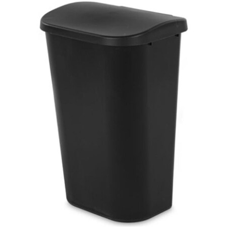 Dendesigns 11.3 gal Lift Top Wastebasket, Black, 6PK DE3340786